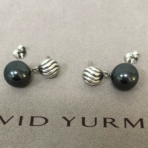 🔴Authentic DAVID YURMAN Vintage Hematite Drop Earrings 🔴♥️ - Picture 4 of 11